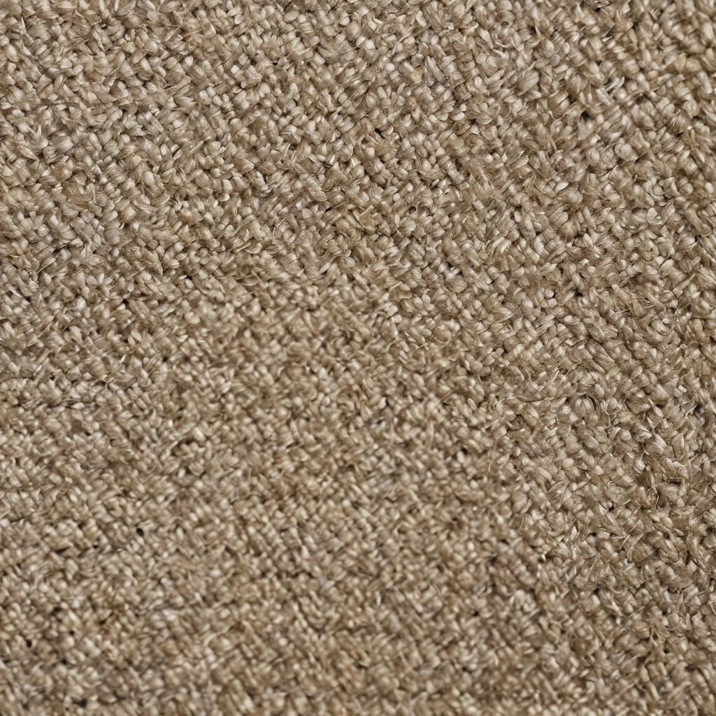 Macro view of plain weave linen fabric in undyed ecru with irregular slubs and visible warp and weft interlacing
